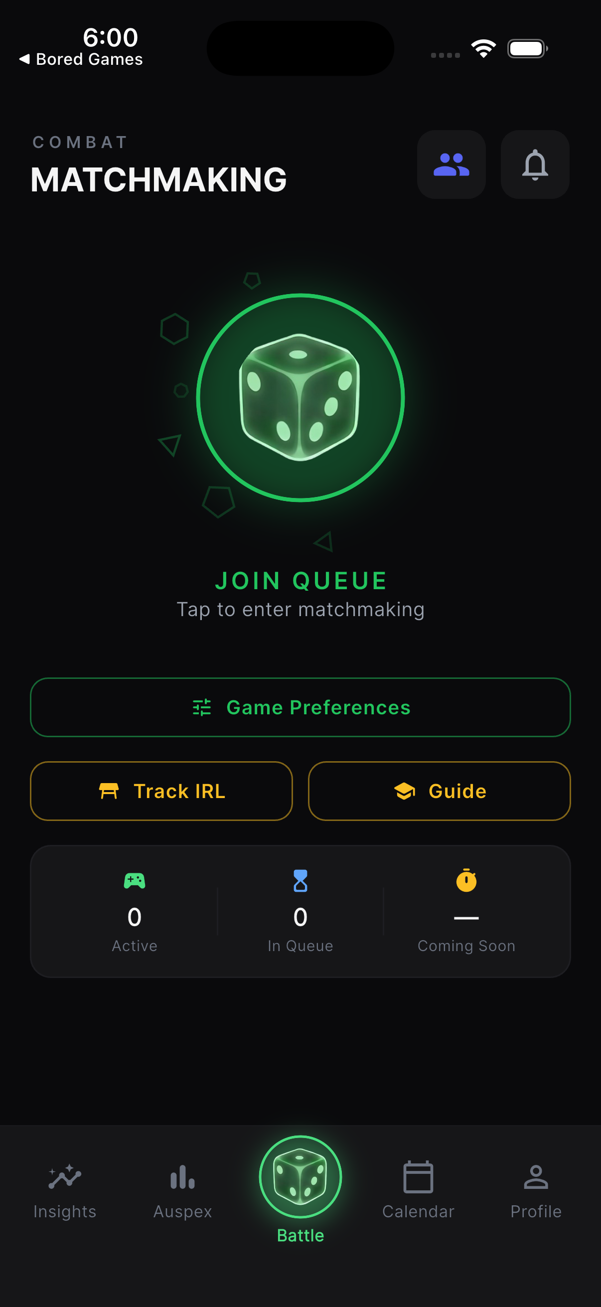Mission Terminal app screen